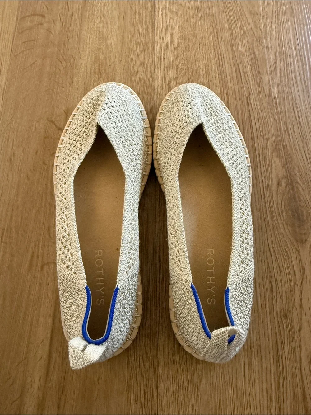 Rothy’s The Diamond Metallic Espadrilles Classic Woven Flats Women’s Size 8.5